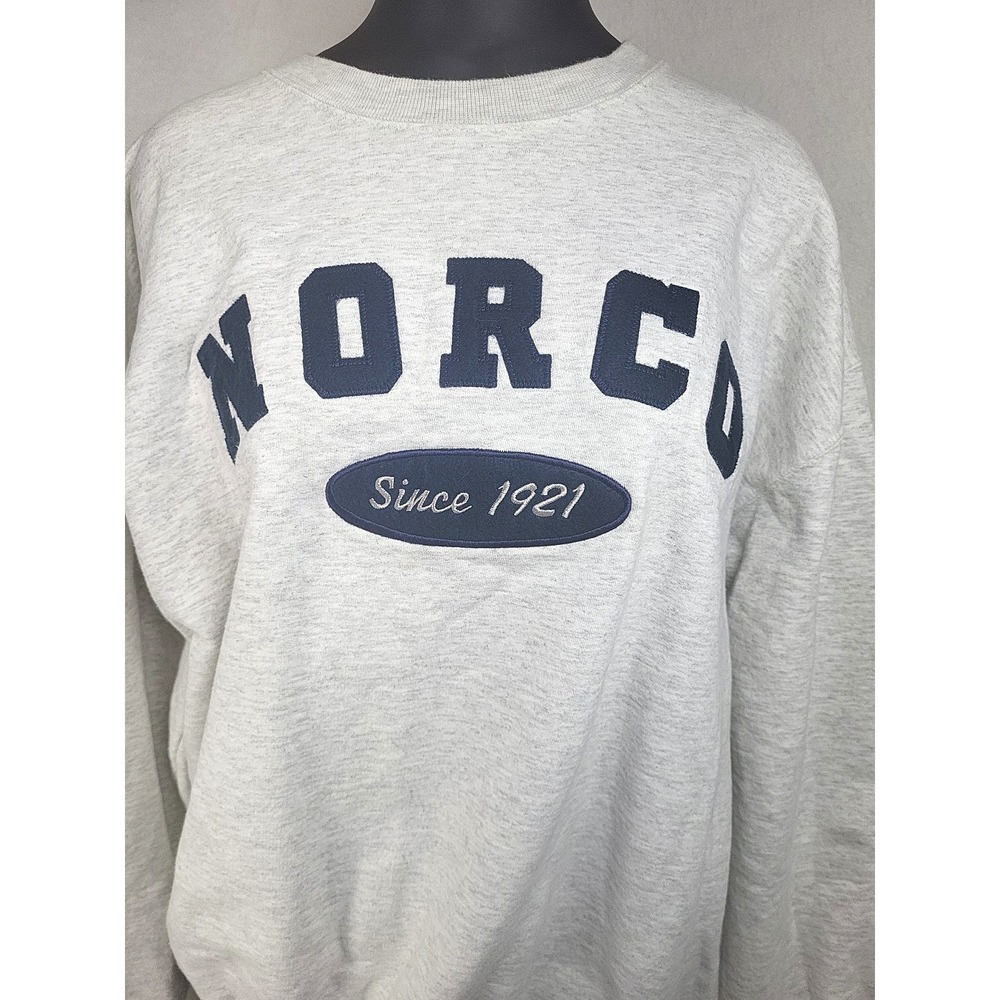 Vintage NORCO California Sweatshirt Size XL‎ Jerzees Embroidered Crew Neck Gray - Picture 3 of 10